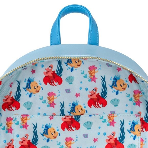 Loungefly Disney Little Mermaid Stained Glass Mini Backpack Characters Bag - Picture 6 of 6